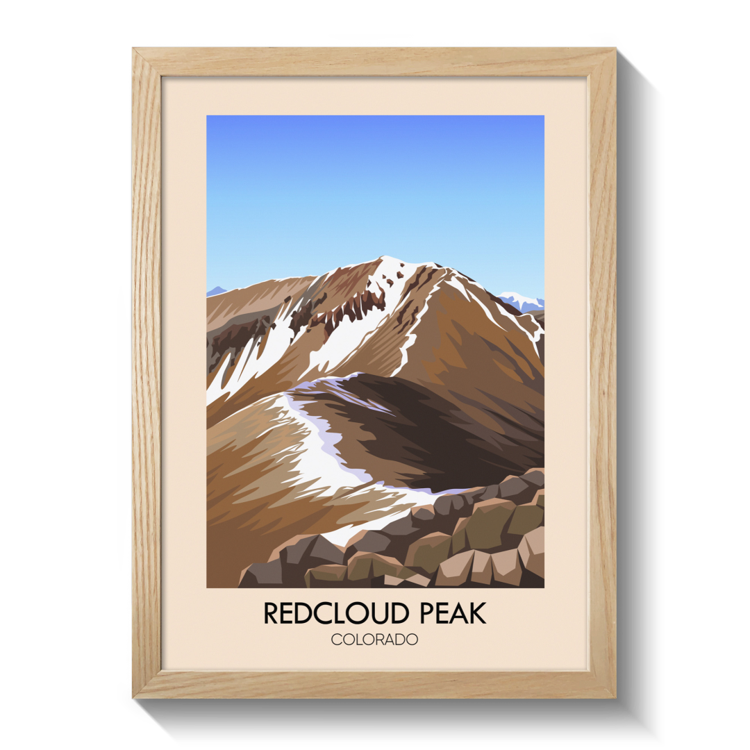 Red Cloud Peak Colorado USA Travel Poster