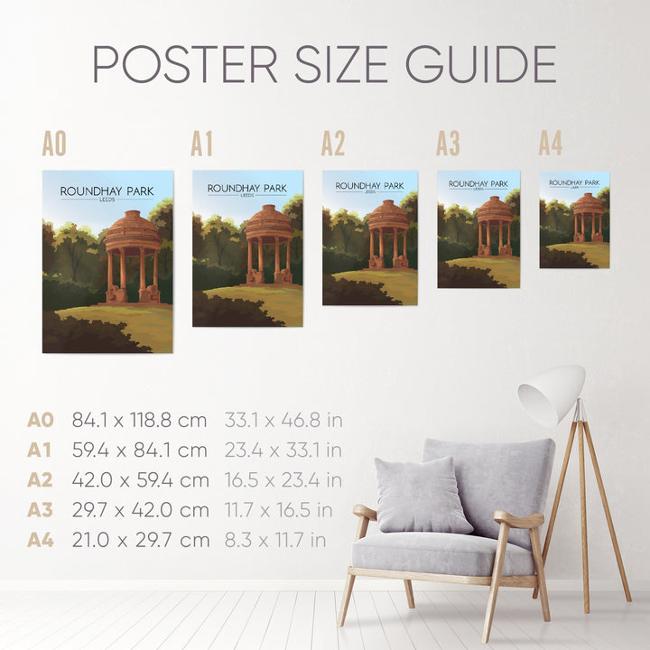 Roundhay Park Leeds Travel Poster