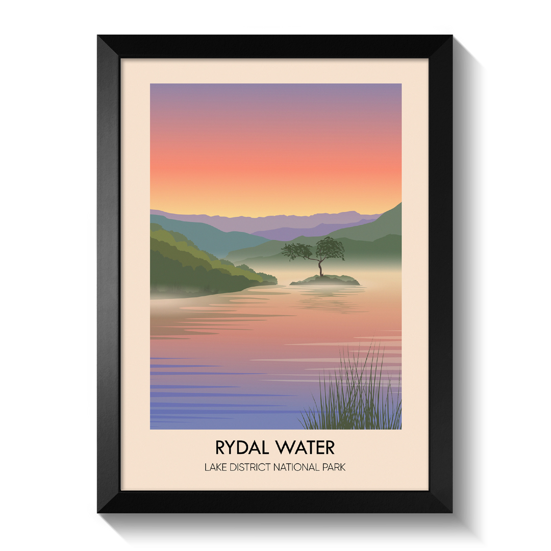 Rydal Water Lake District Travel Poster