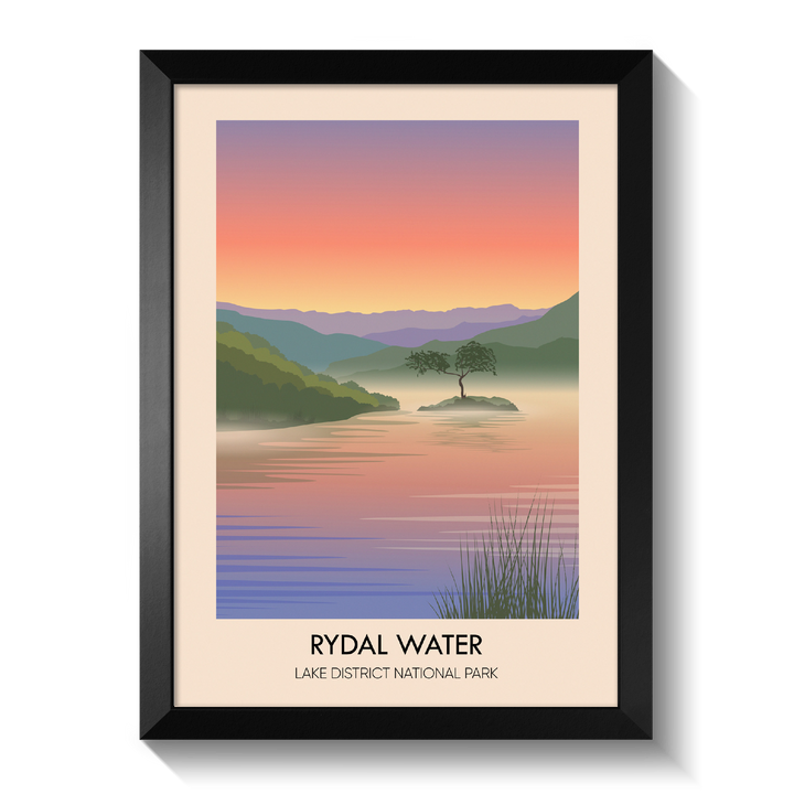 Rydal Water Lake District Travel Poster