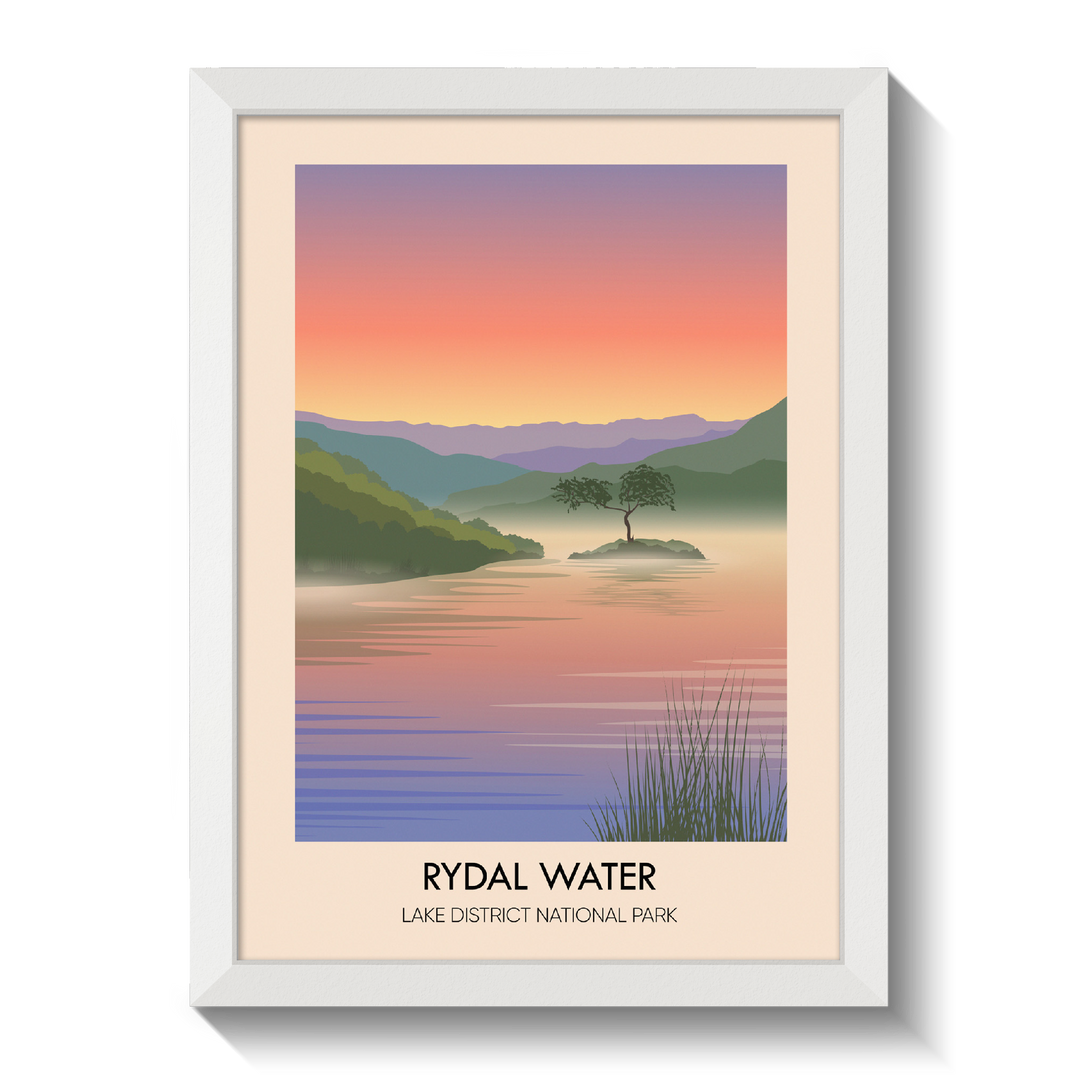 Rydal Water Lake District Travel Poster