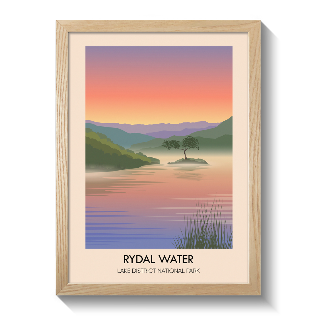 Rydal Water Lake District Travel Poster