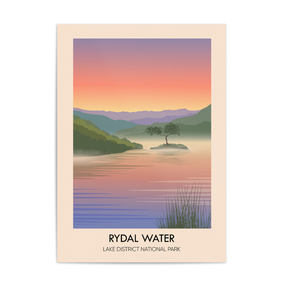 Rydal Water Lake District Travel Poster