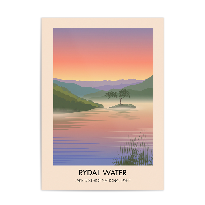 Rydal Water Lake District Travel Poster