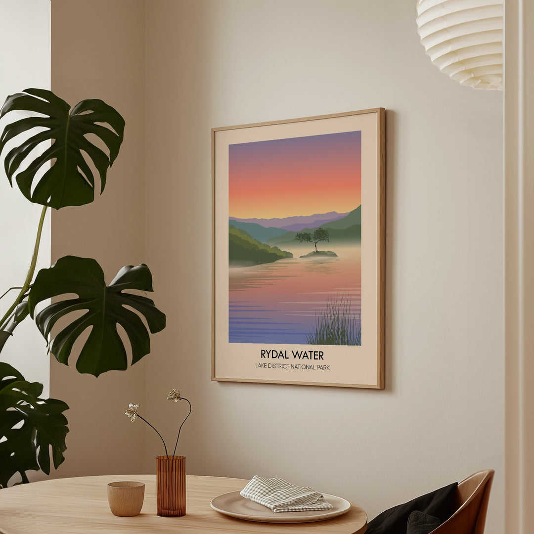 Rydal Water Lake District Travel Poster