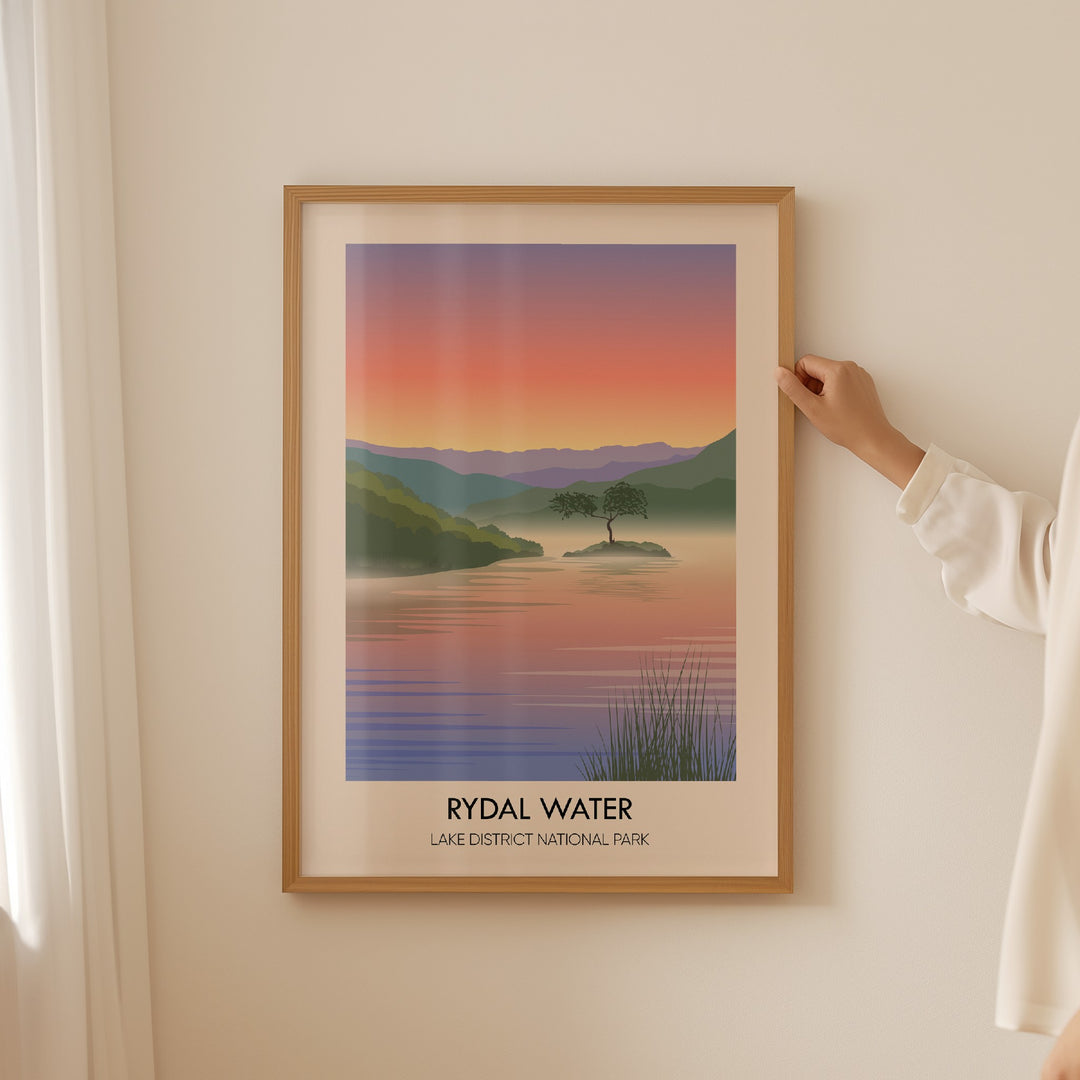 Rydal Water Lake District Travel Poster