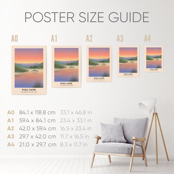 Rydal Water Lake District Travel Poster