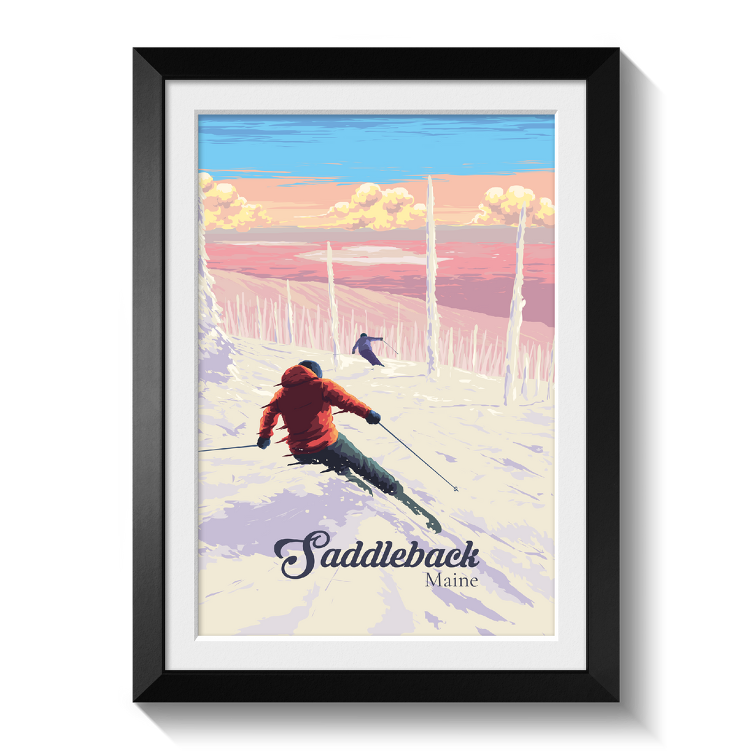 Saddleback Maine Ski Resort Travel Poster