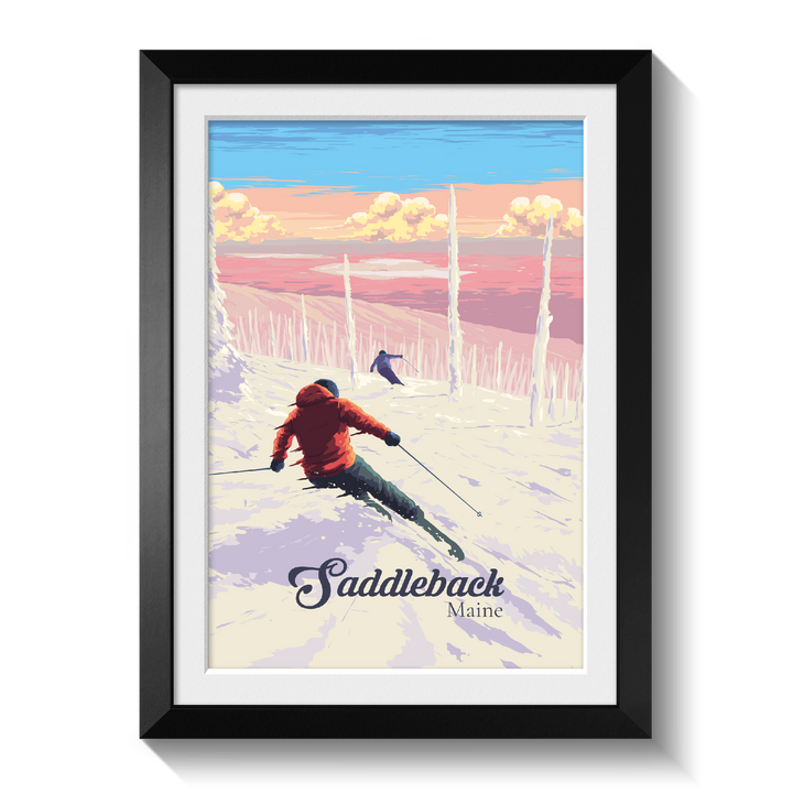 Saddleback Maine Ski Resort Travel Poster