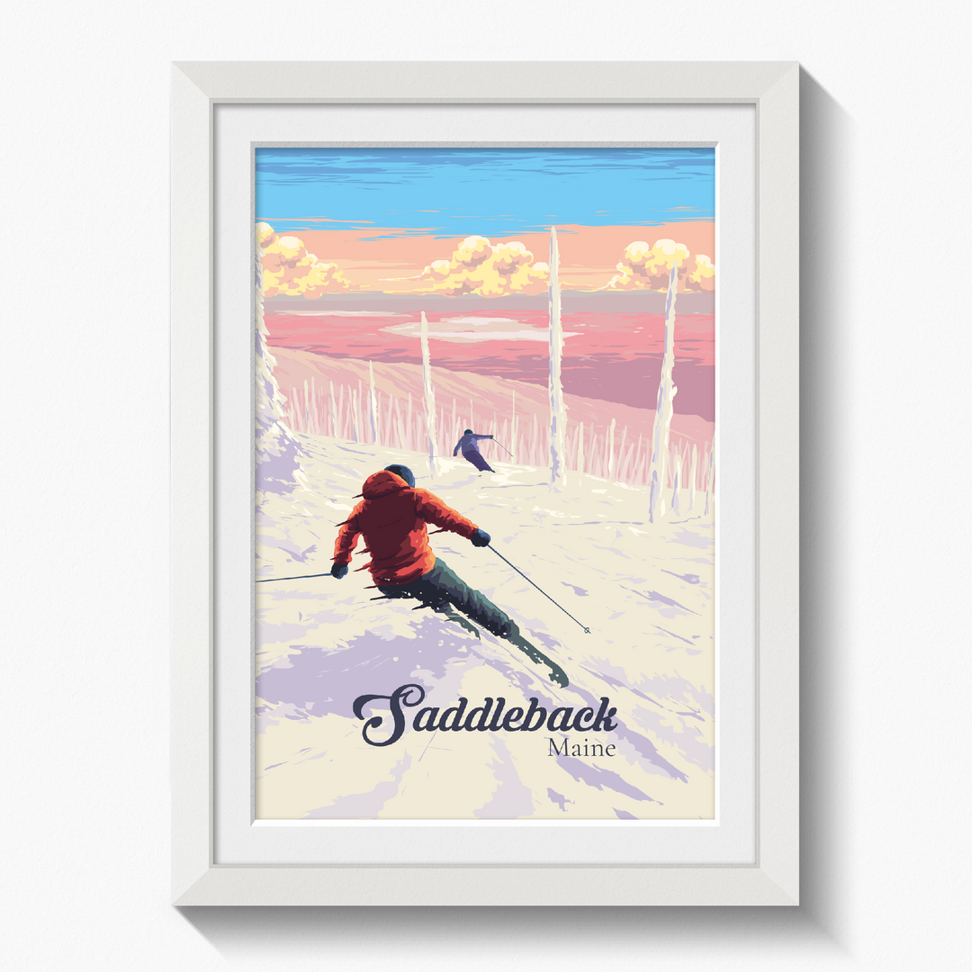Saddleback Maine Ski Resort Travel Poster