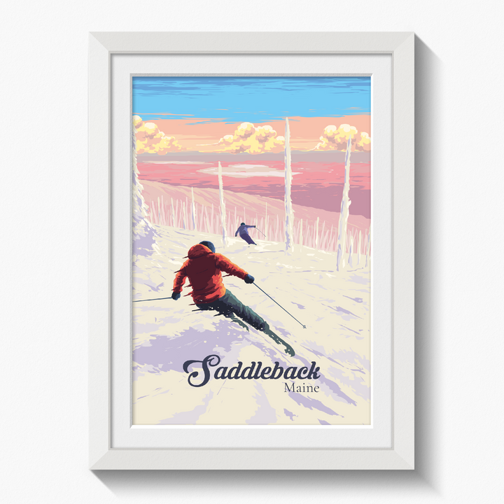 Saddleback Maine Ski Resort Travel Poster