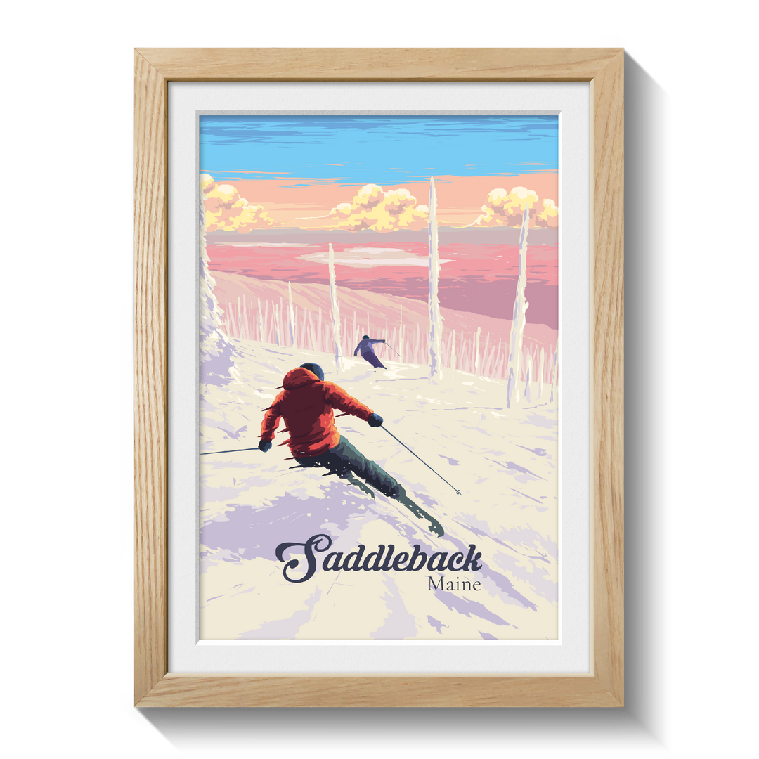 Saddleback Maine Ski Resort Travel Poster