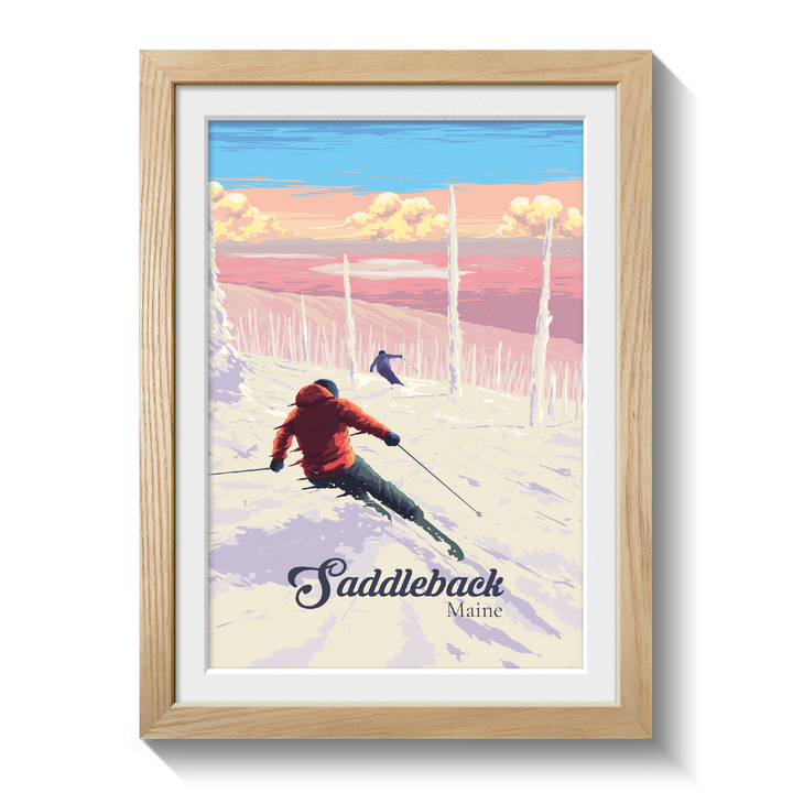 Saddleback Maine Ski Resort Travel Poster