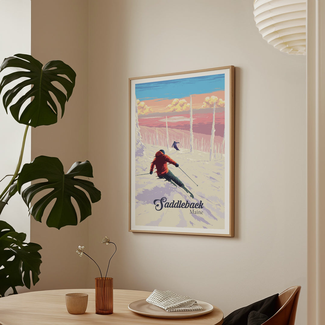 Saddleback Maine Ski Resort Travel Poster