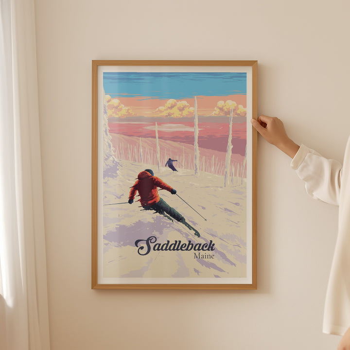 Saddleback Maine Ski Resort Travel Poster