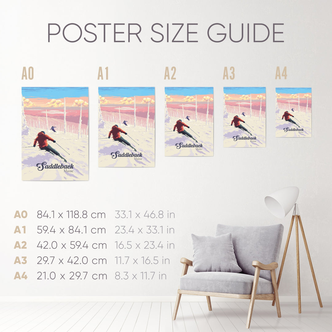 Saddleback Maine Ski Resort Travel Poster