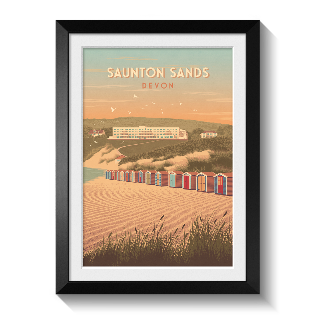 Saunton Sands Devon Travel Poster