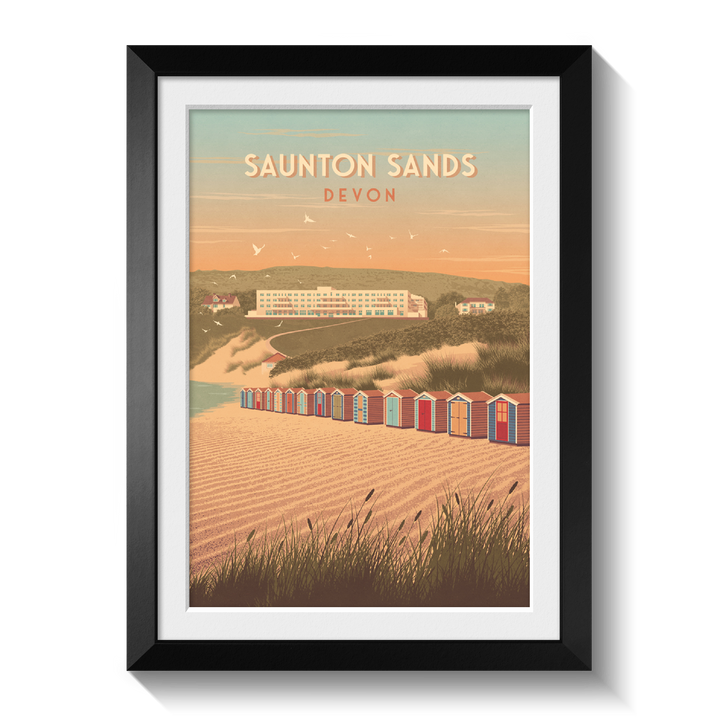 Saunton Sands Devon Travel Poster