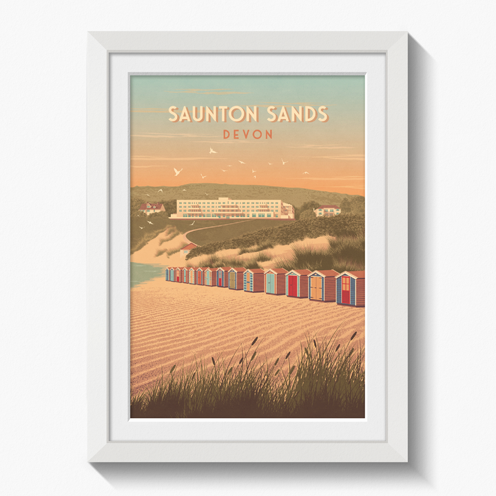 Saunton Sands Devon Travel Poster