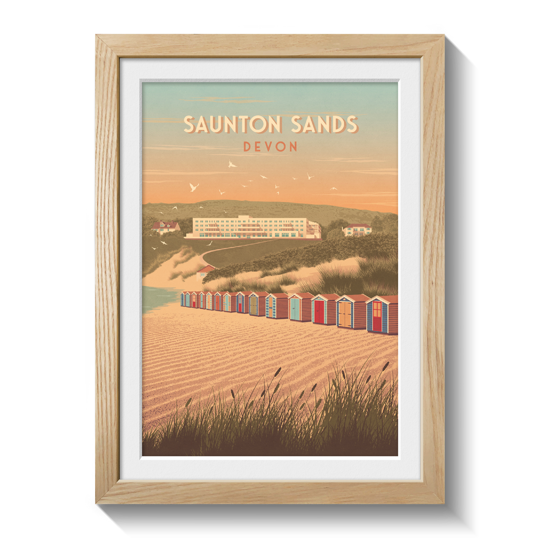 Saunton Sands Devon Travel Poster