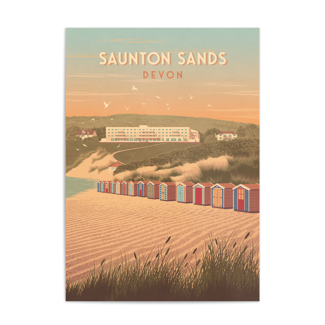 Saunton Sands Devon Travel Poster