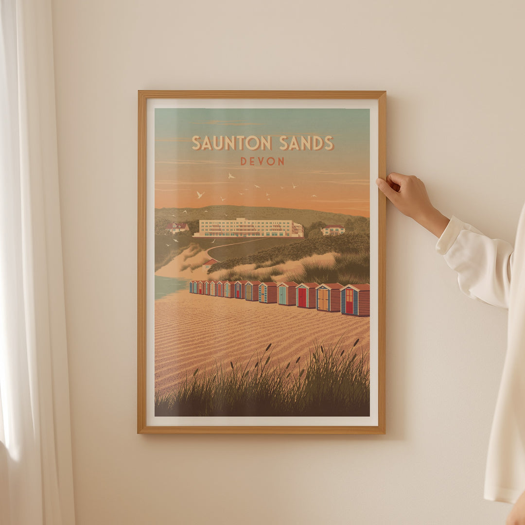 Saunton Sands Devon Travel Poster