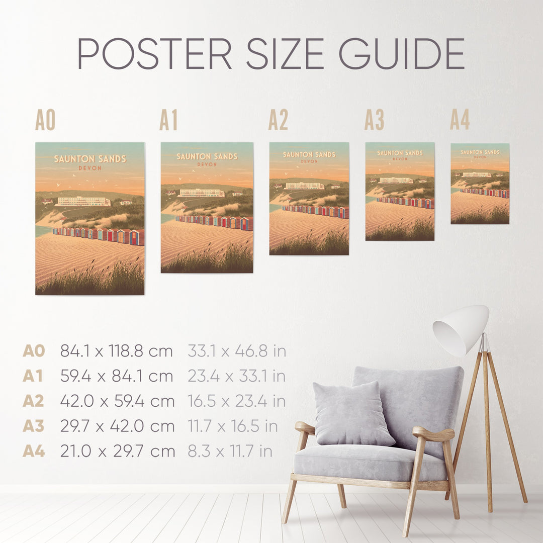 Saunton Sands Devon Travel Poster