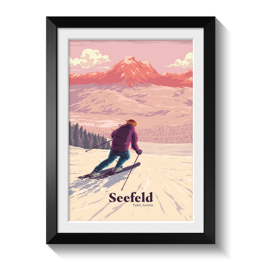 Seefeld Austria Ski Resort Travel Poster