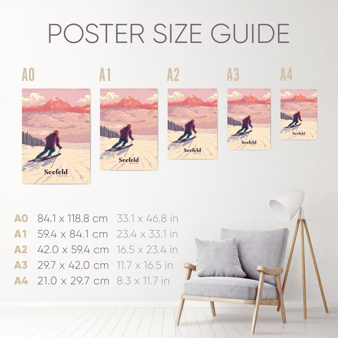 Seefeld Austria Ski Resort Travel Poster