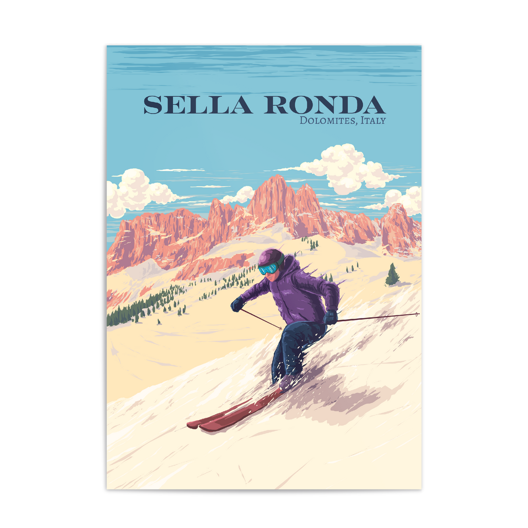 Sella Ronda Italy Ski Resort Travel Poster