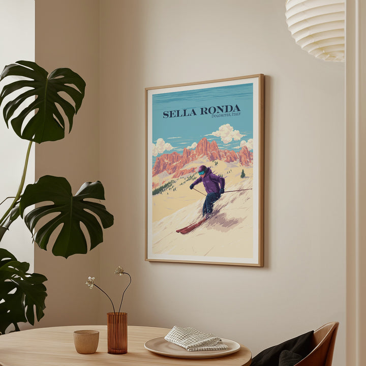 Sella Ronda Italy Ski Resort Travel Poster