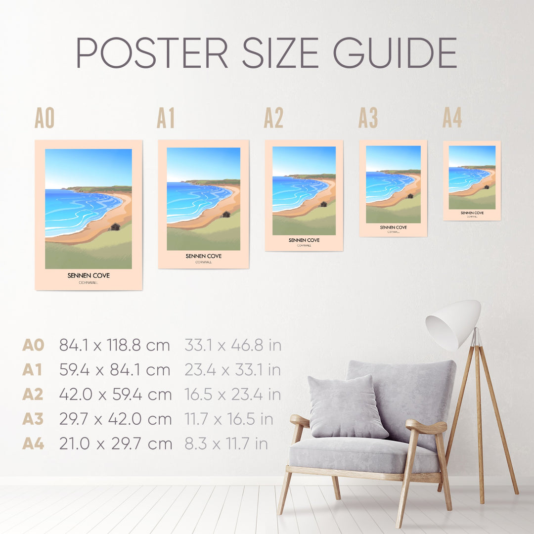 Sennen Cove Cornwall Travel Poster