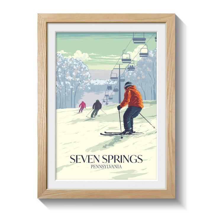 Seven Springs Pennsylvania USA Ski Resort Travel Poster