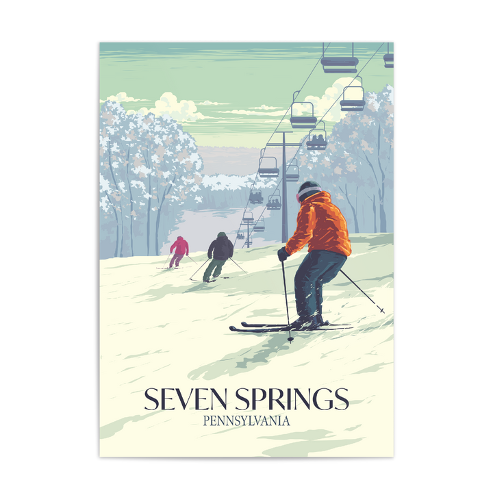 Seven Springs Pennsylvania USA Ski Resort Travel Poster