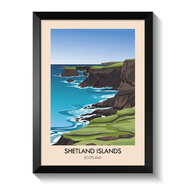 Shetland Islands Scotland Travel Poster