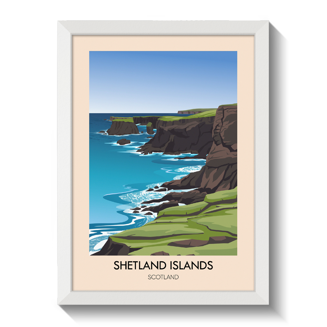 Shetland Islands Scotland Travel Poster
