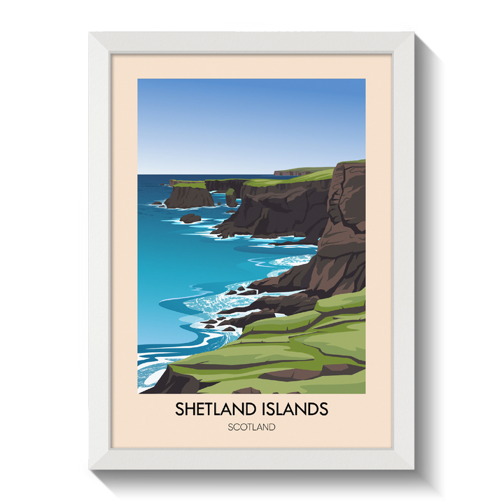 Shetland Islands Scotland Travel Poster