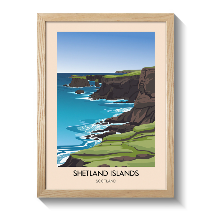 Shetland Islands Scotland Travel Poster