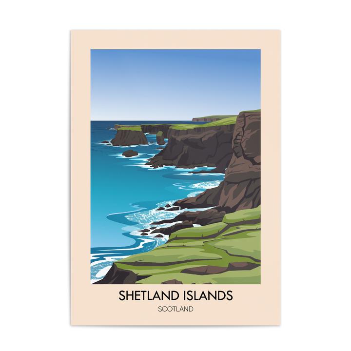Shetland Islands Scotland Travel Poster
