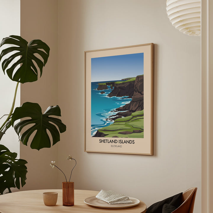 Shetland Islands Scotland Travel Poster