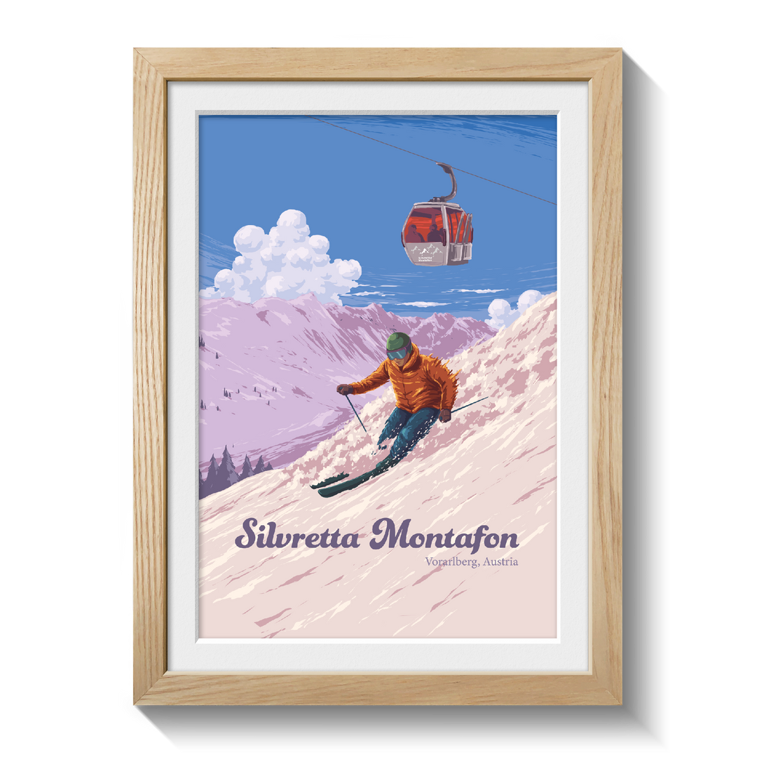 Silvretta Montafon Ski Resort Travel Poster