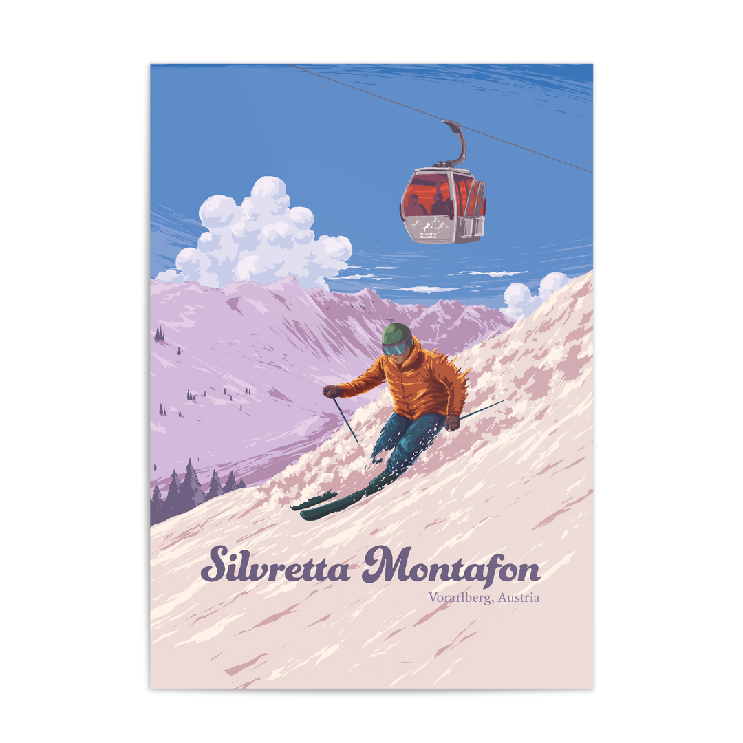 Silvretta Montafon Ski Resort Travel Poster