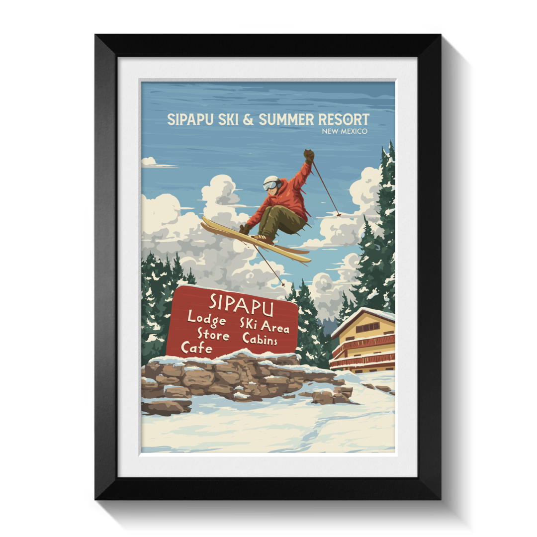 Sipapu New Mexico USA Ski and Summer Resort Travel Poster
