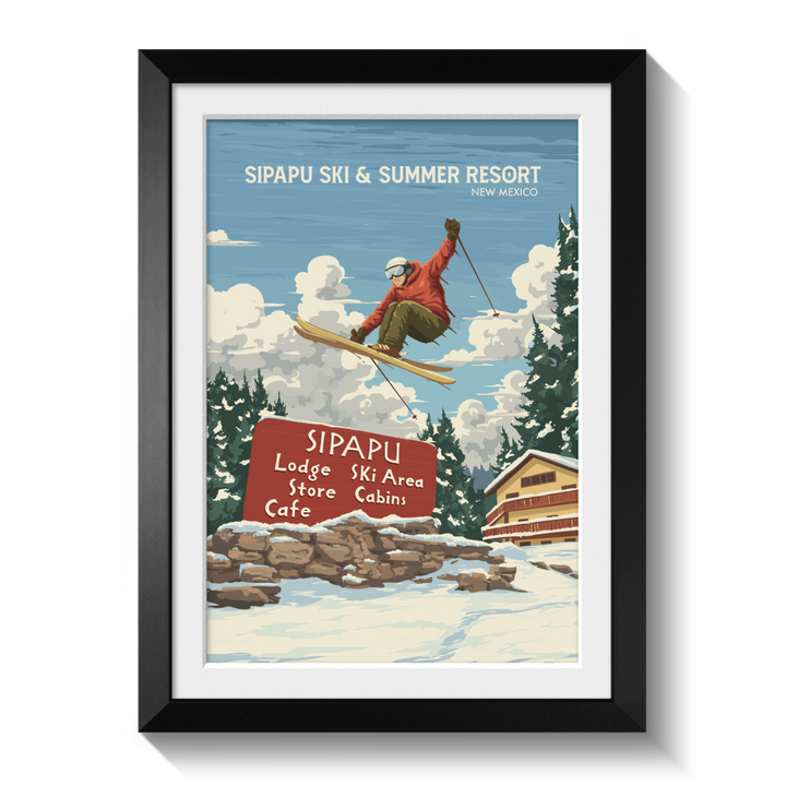 Sipapu New Mexico USA Ski and Summer Resort Travel Poster
