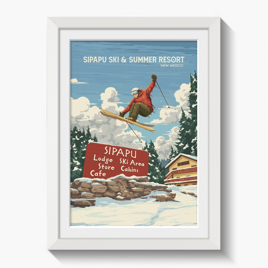Sipapu New Mexico USA Ski and Summer Resort Travel Poster
