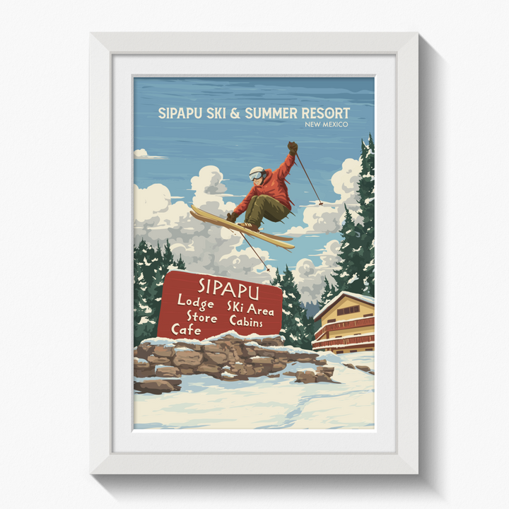 Sipapu New Mexico USA Ski and Summer Resort Travel Poster