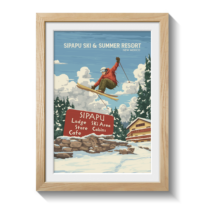 Sipapu New Mexico USA Ski and Summer Resort Travel Poster