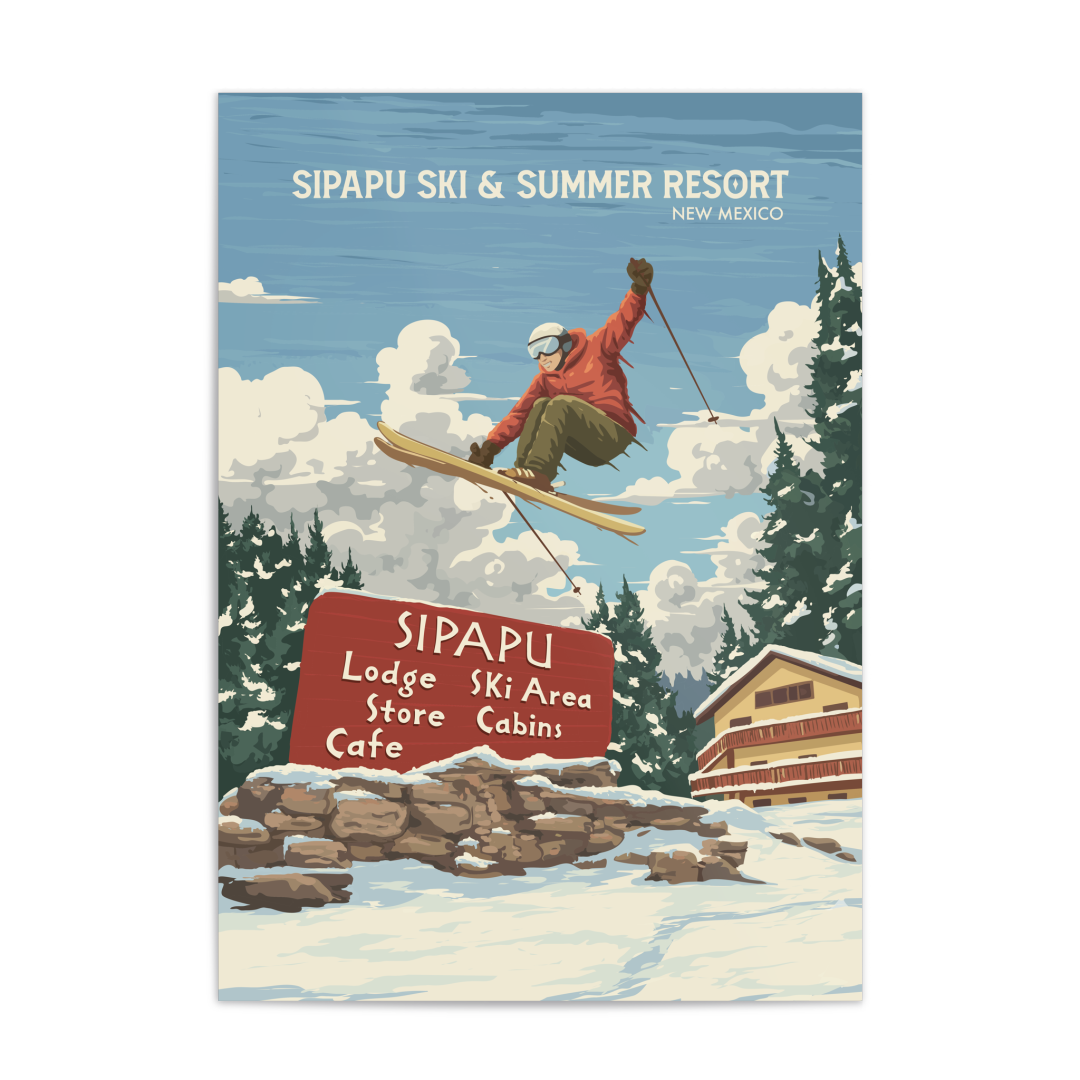 Sipapu New Mexico USA Ski and Summer Resort Travel Poster