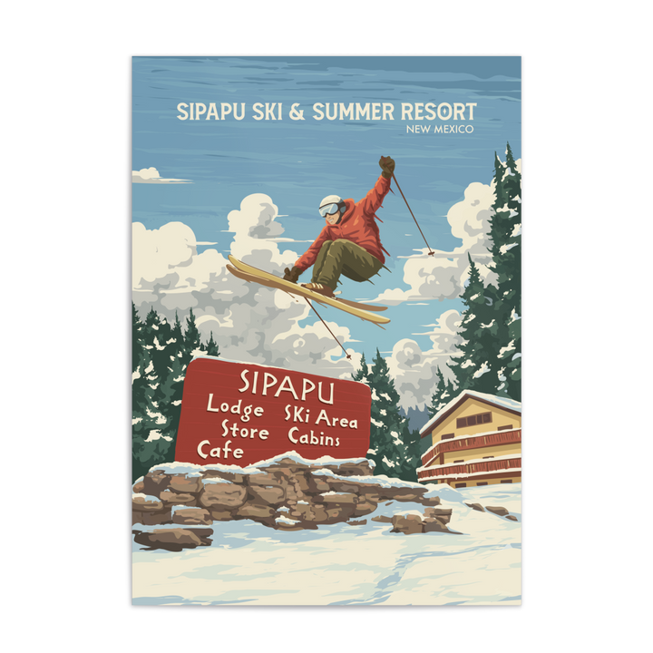 Sipapu New Mexico USA Ski and Summer Resort Travel Poster