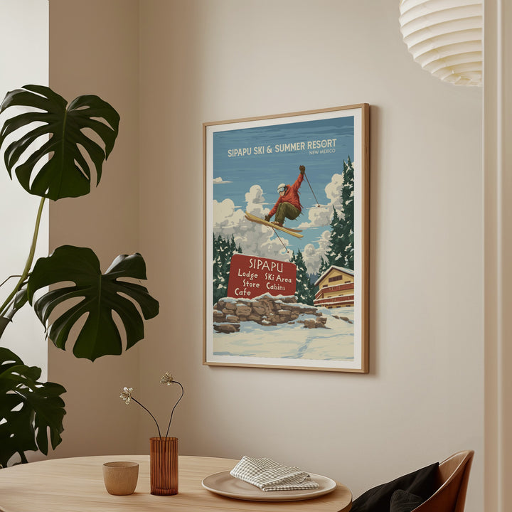 Sipapu New Mexico USA Ski and Summer Resort Travel Poster